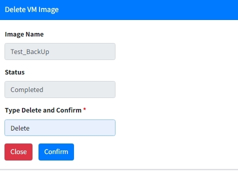 Delete VM Image